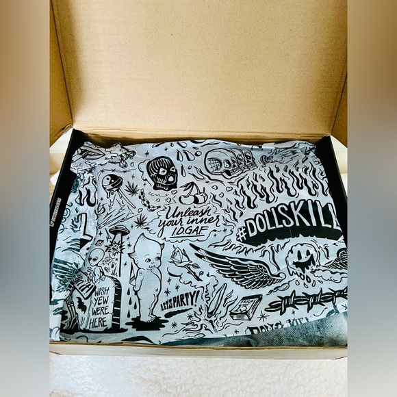 NIB Dolls Kill Current Mood Call The Shots Vegan Croc-Embossed Heeled Boots Blk - Picture 13 of 15